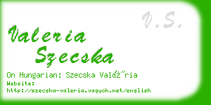 valeria szecska business card